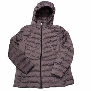 Women’s XXL purple puffer hooded coat EUC